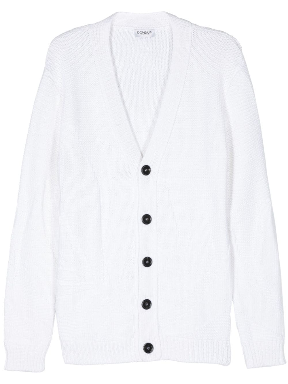 DONDUP leaf-jacquard cotton cardigan - White von DONDUP