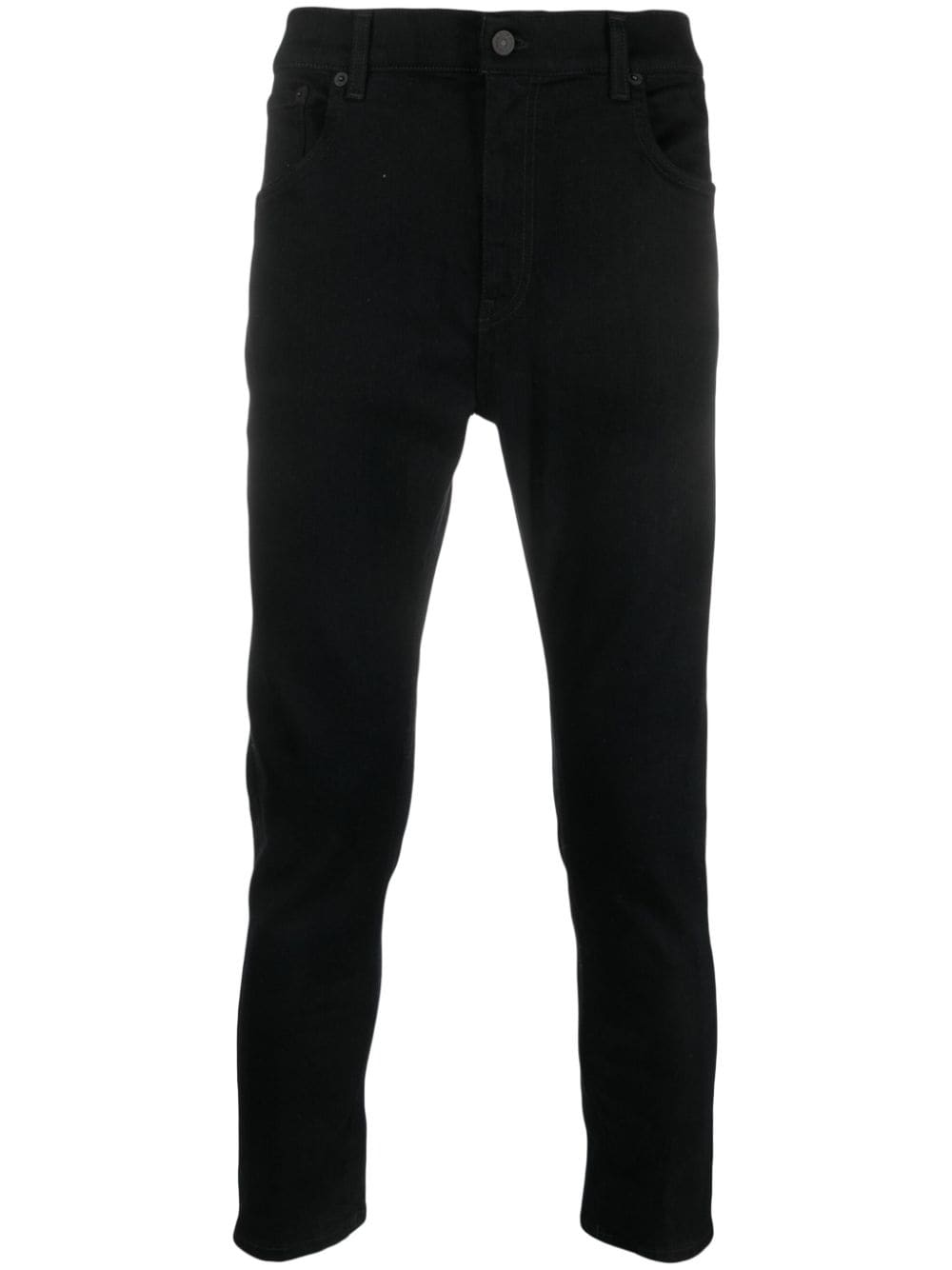 DONDUP logo-print tapered-leg jeans - Black von DONDUP