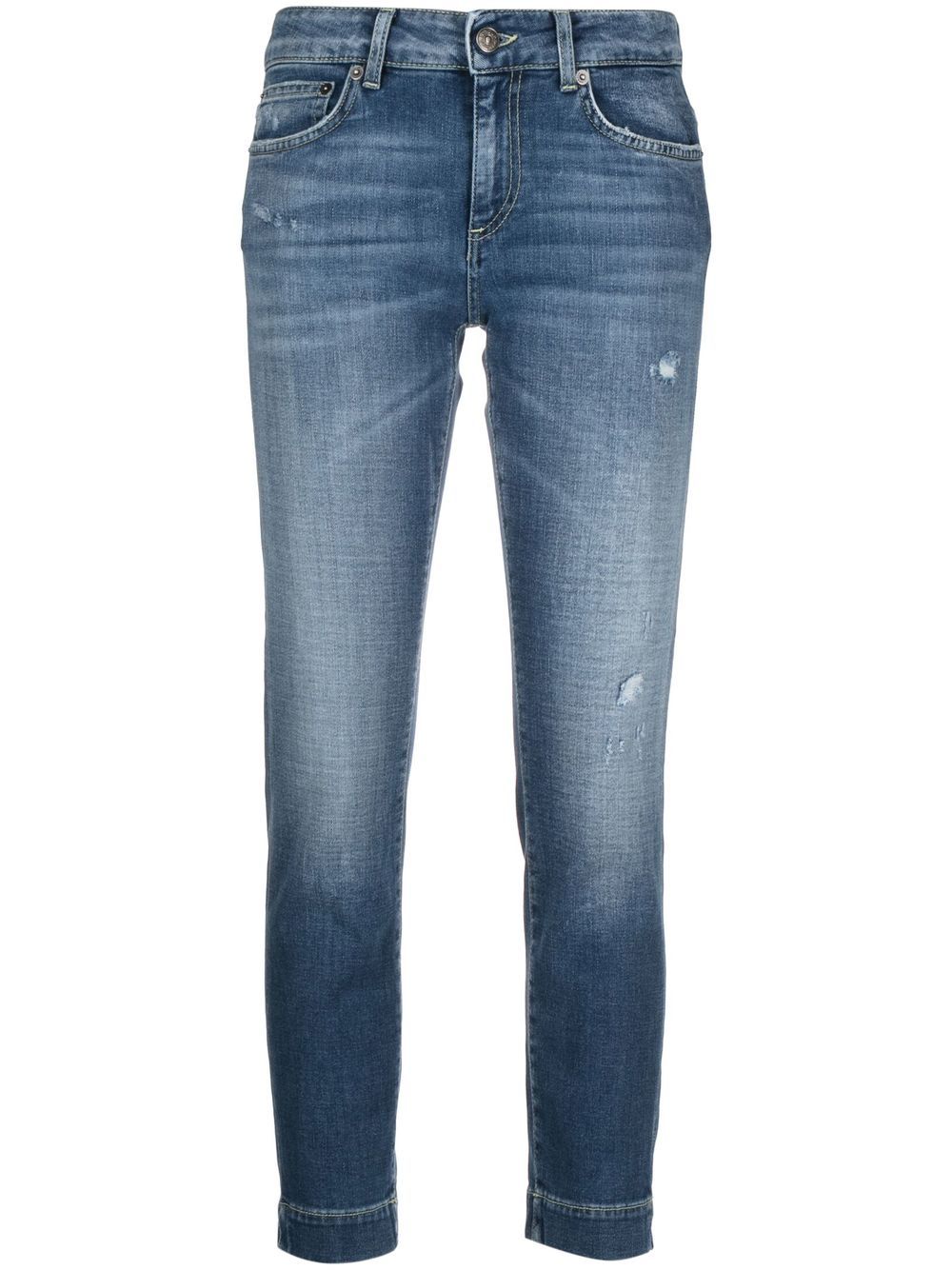 DONDUP ripped-detailing cropped jeans - Blue von DONDUP