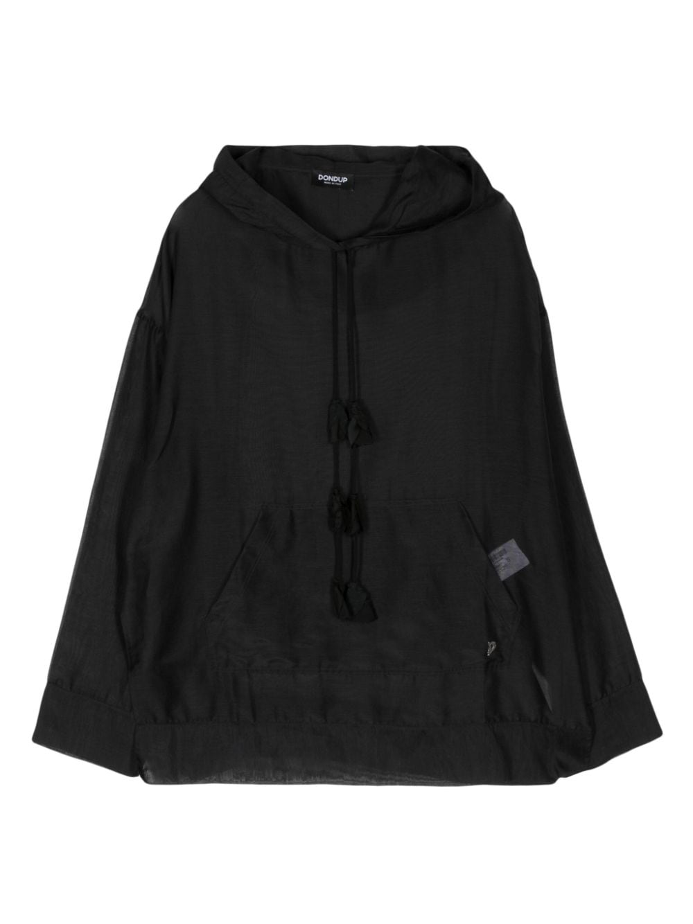 DONDUP semi-sheer long-sleeve hoodie - Black von DONDUP