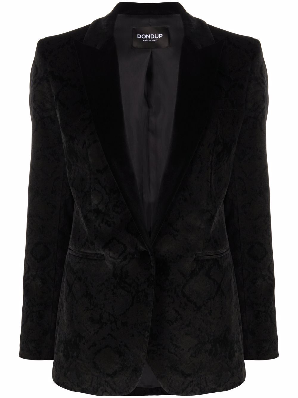 DONDUP velvet single-breasted blazer - Black von DONDUP