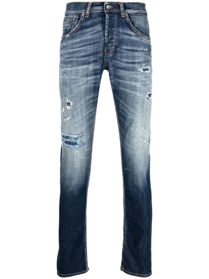 DONDUP washed slim-cut jeans - Blue von DONDUP