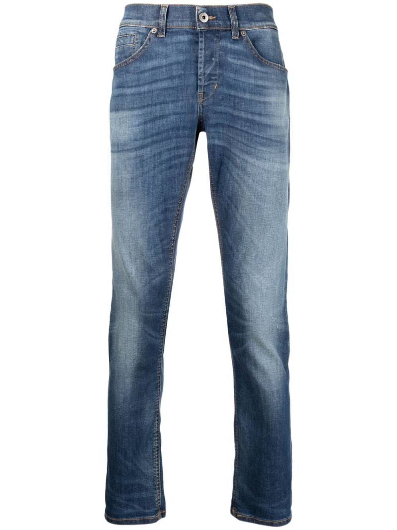 DONDUP whiskered-thigh bleach-wash jeans - Blue von DONDUP