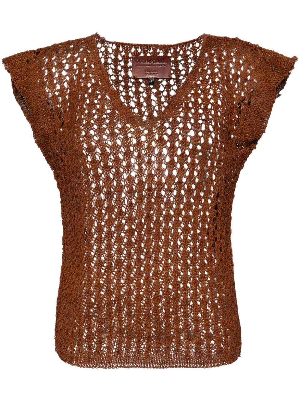 DRAGON DIFFUSION knitted leather top - Brown von DRAGON DIFFUSION