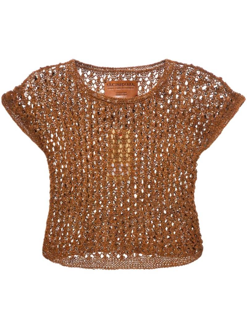 DRAGON DIFFUSION knitted leather top - Brown von DRAGON DIFFUSION