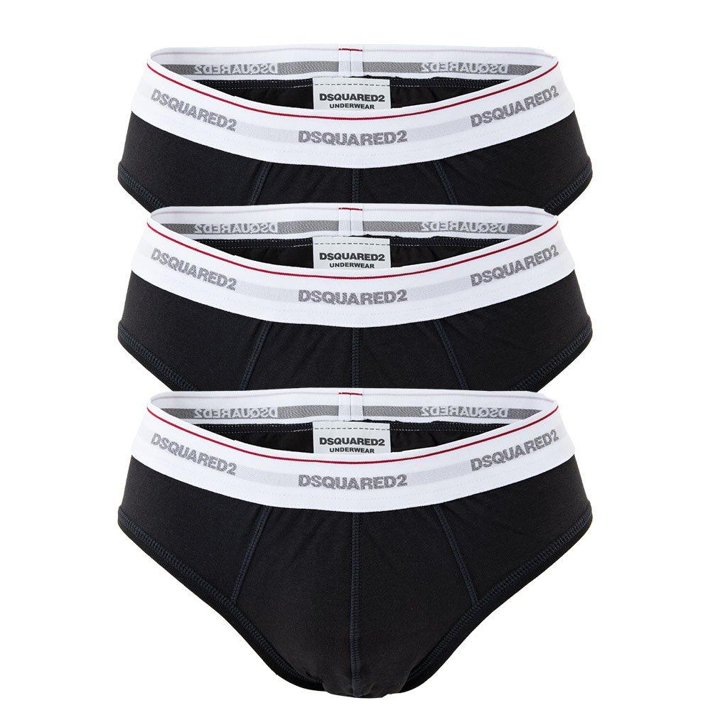 Slip 3er Pack Stretch Herren Schwarz L von DSQUARED2