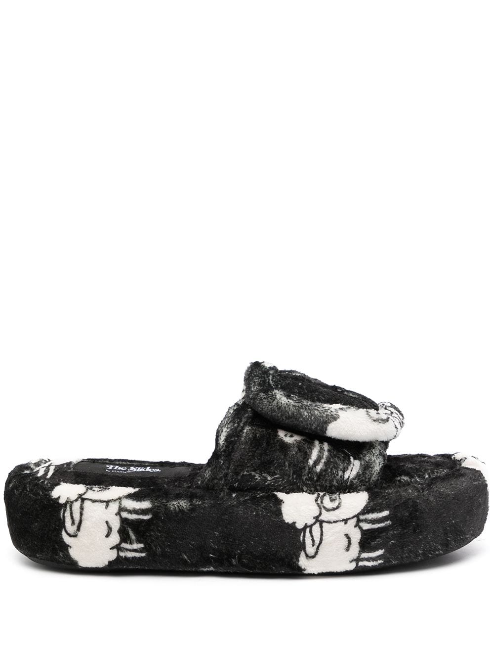 DUOltd Sheep-pattern terry slipper - Black von DUOltd
