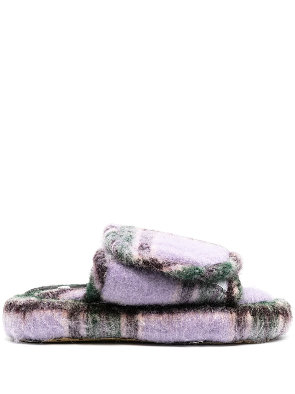 DUOltd Volume tartan wool slippers - Purple von DUOltd