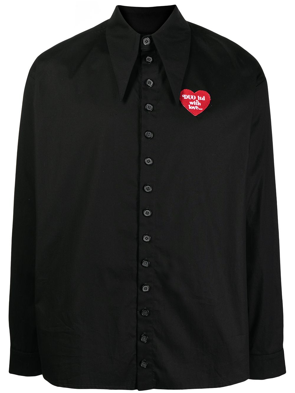 DUOltd logo-patch long-sleeve shirt - Black von DUOltd