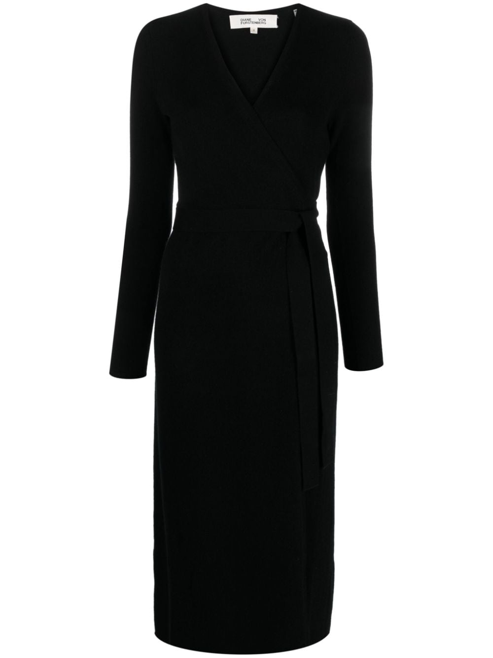 DVF Diane von Furstenberg Astrid wool wrap midi dress - Black von DVF Diane von Furstenberg