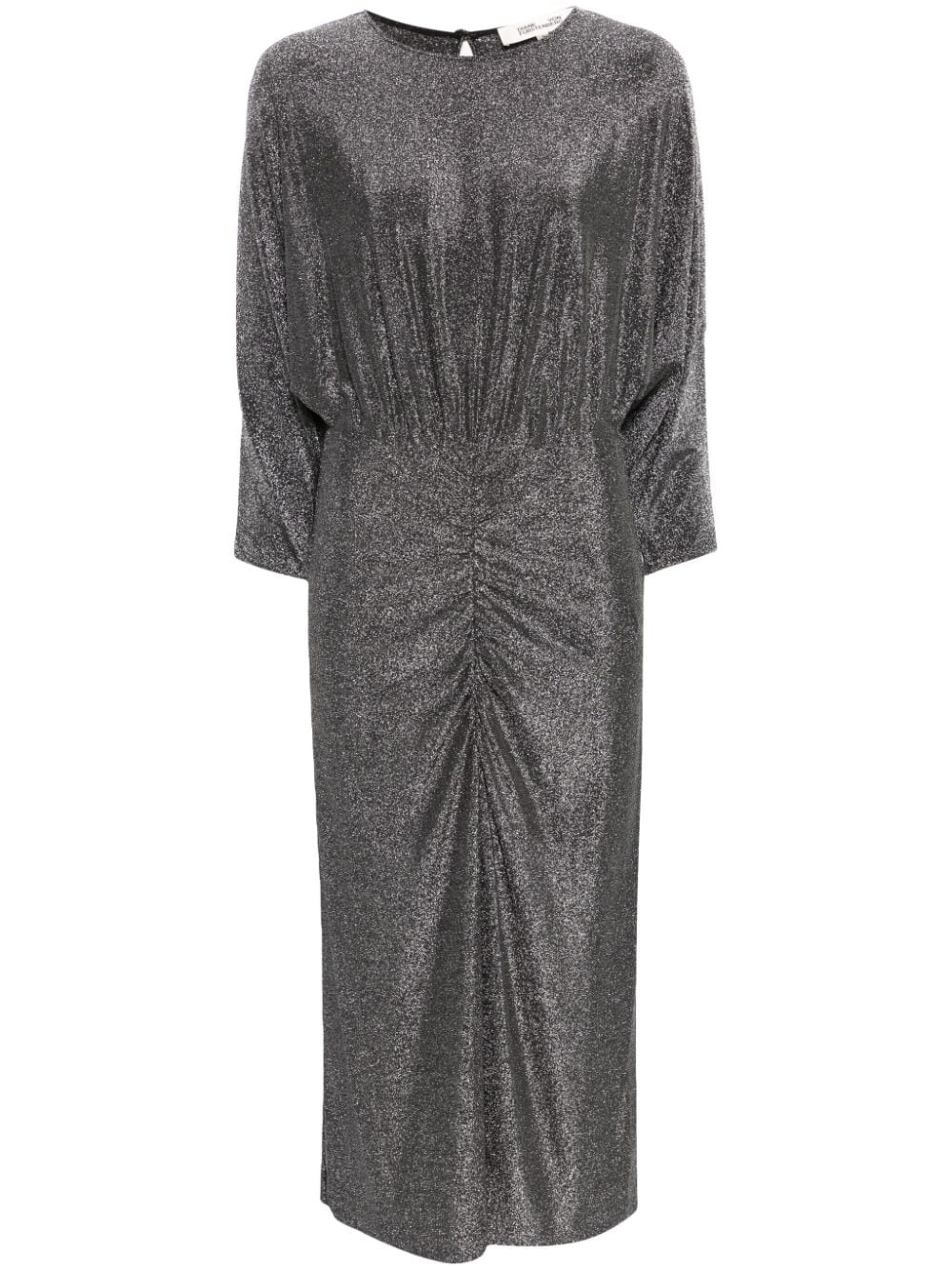 DVF Diane von Furstenberg Chrisey metallic midi dress - Silver von DVF Diane von Furstenberg