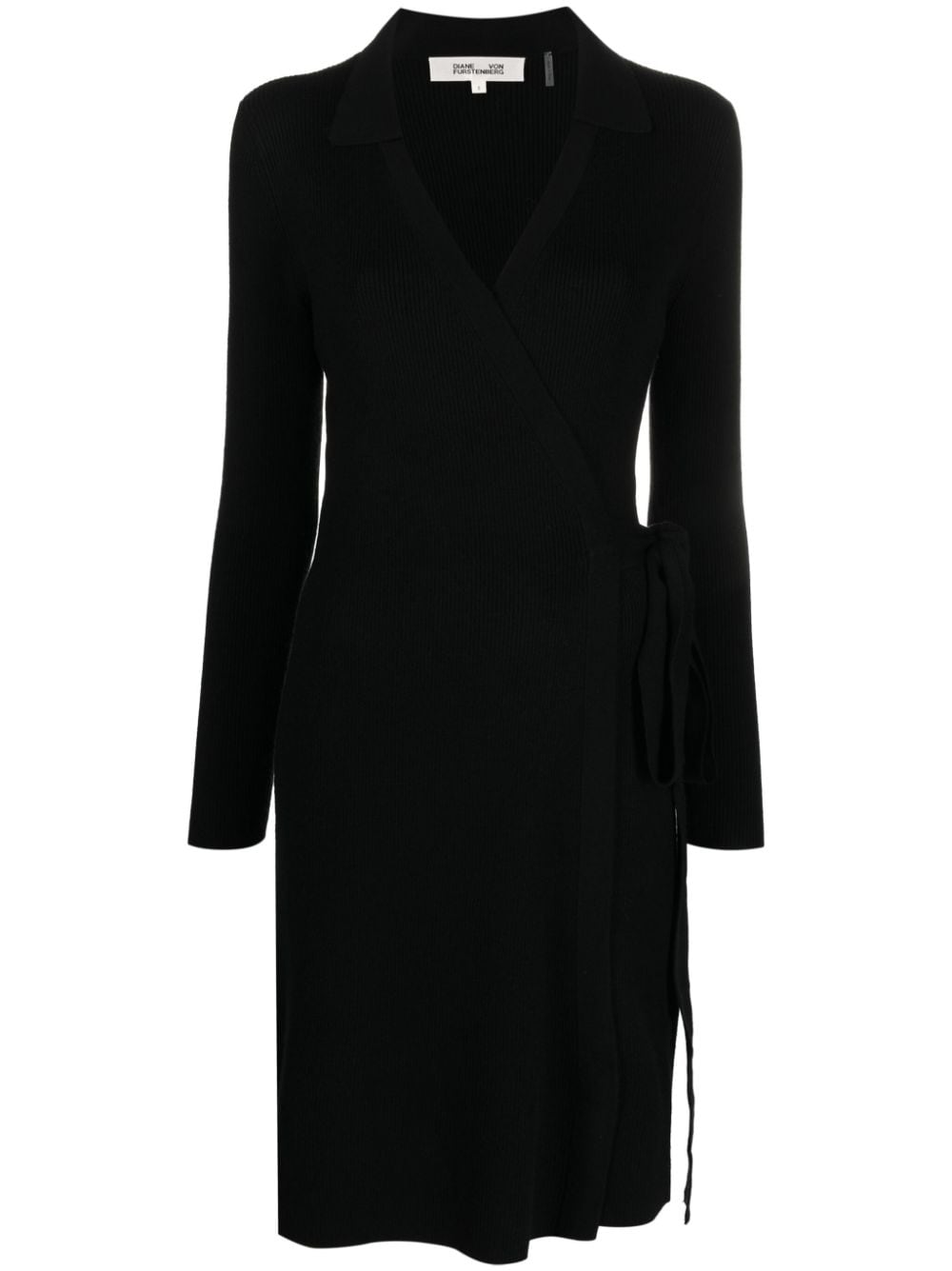 DVF Diane von Furstenberg Mida wrap ribbed-knit dress - Black von DVF Diane von Furstenberg