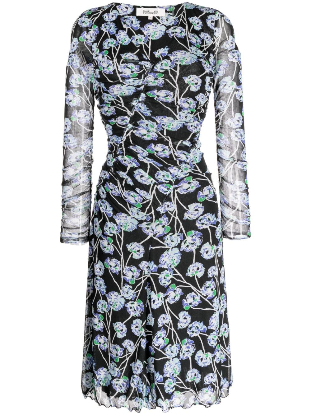 DVF Diane von Furstenberg Missy floral-print midi dress - Black von DVF Diane von Furstenberg