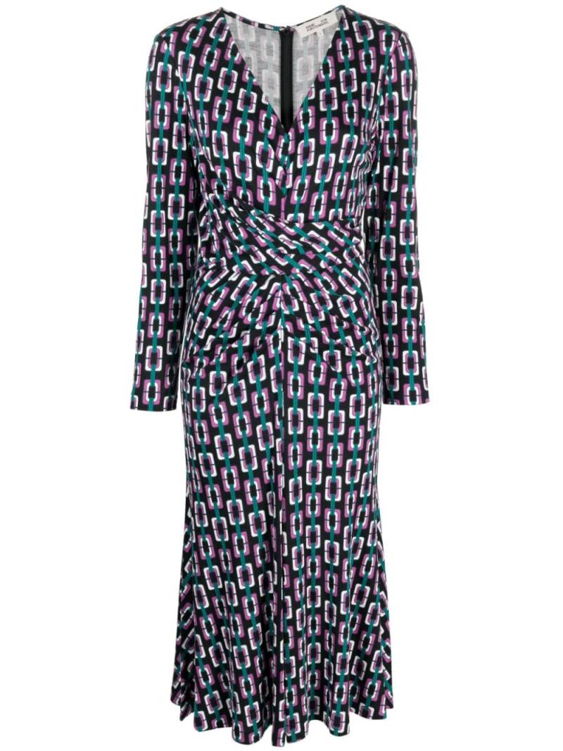 DVF Diane von Furstenberg New Timmy wrap printed dress - Black von DVF Diane von Furstenberg