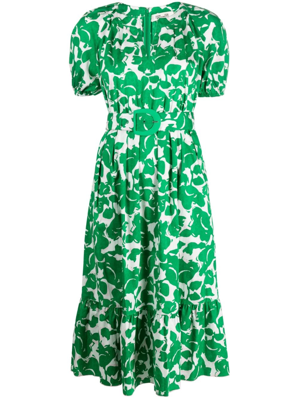 DVF Diane von Furstenberg abstract-print cotton midi dress - Green von DVF Diane von Furstenberg