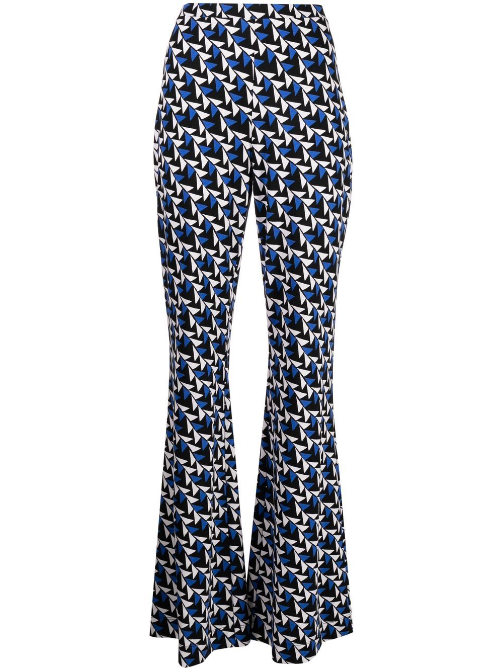 DVF Diane von Furstenberg abstract-print silk flared trousers - Blue von DVF Diane von Furstenberg
