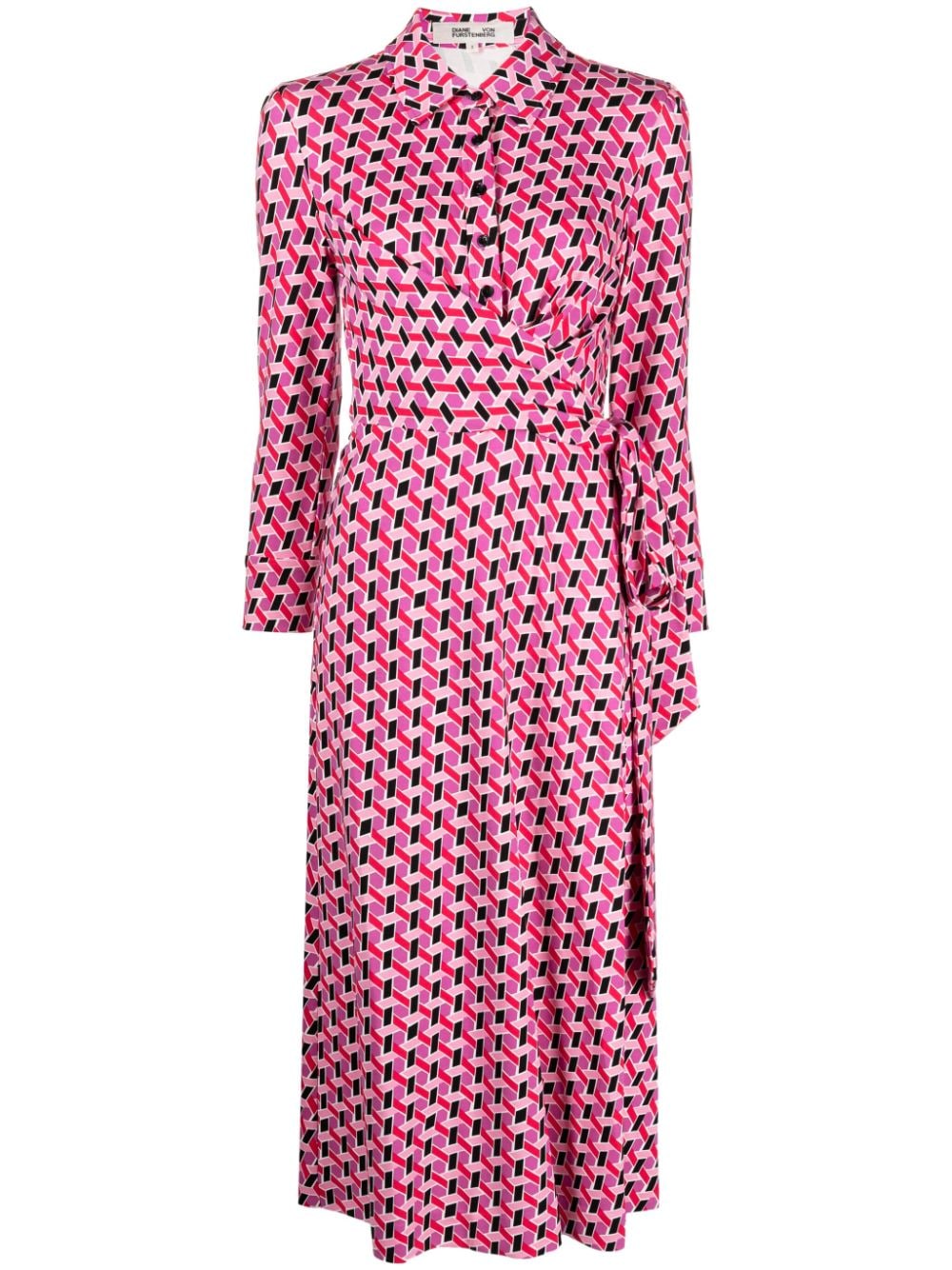 DVF Diane von Furstenberg geometric-print midi dress - Pink