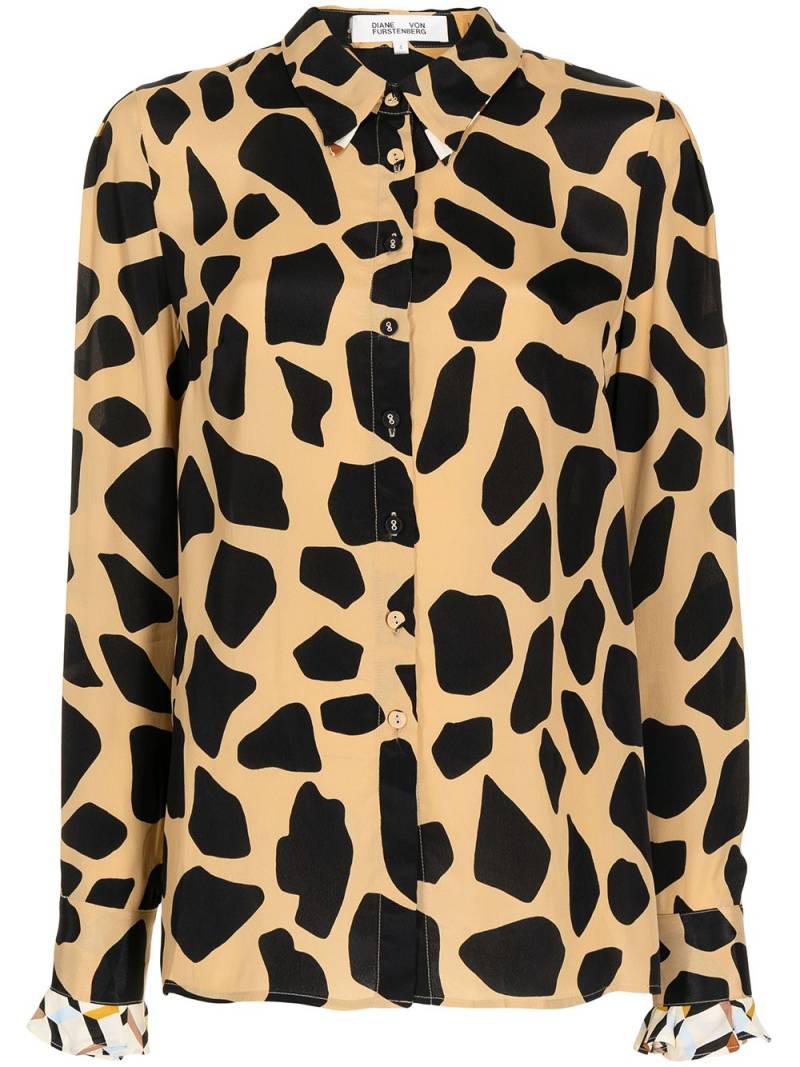 DVF Diane von Furstenberg giraffe-print long-sleeve shirt - Brown von DVF Diane von Furstenberg