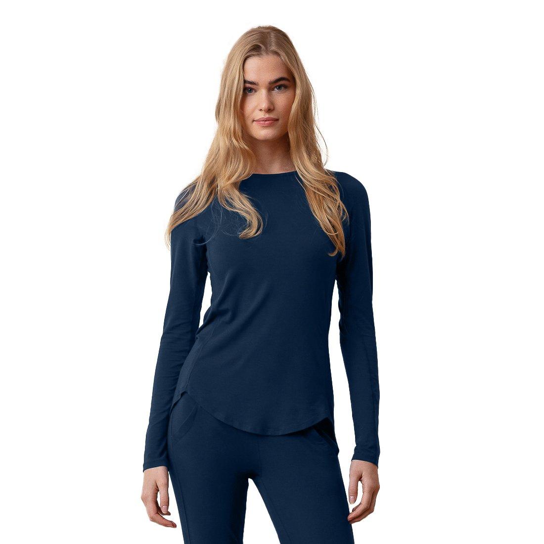 Balance Pyjama Langarm-shirt Nattwell Damen Mitternachtsblau M von Dagsmejan