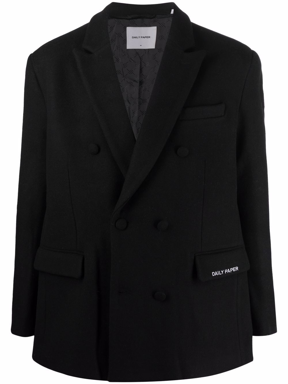 Daily Paper double-breasted button coat - Black von Daily Paper