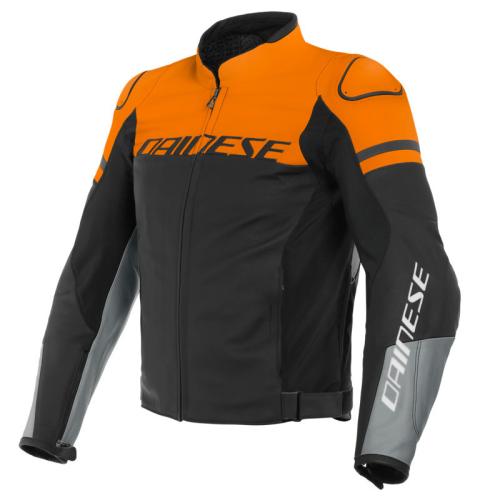 Dainese Lederjacke AGILE - schwarz matt-orange-grau (Grösse: 48) von Dainese