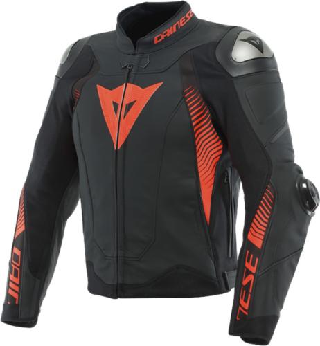 Dainese Lederjacke Super Speed 4 - schwarz matt-fluorot (Grösse: 58) von Dainese