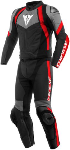 Dainese Lederkombi 2-tlg. Avro 4 - schwarz-anthrazit-rot (Grösse: 50) von Dainese