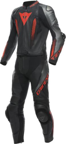 Dainese Lederkombi 2-tlg. Laguna Seca 5 - schwarz-anthrazit-fluo rot (Grösse: 54) von Dainese