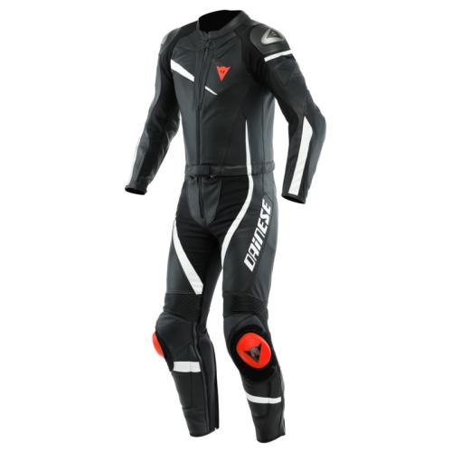 Dainese Lederkombi 2-tlg. VELOSTER SMU - schwarz/schwarz/weiss (Grösse: 48) von Dainese