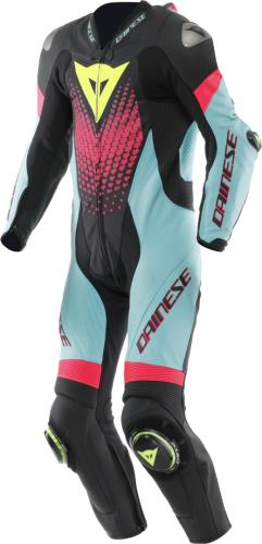 Dainese Lederkombi perf. 1-tlg. Laguna Seca 6 - schwarz-blau-fuxia-fluo gelb (Grösse: 48) von Dainese