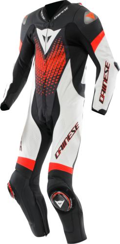 Dainese Lederkombi perf. 1-tlg. Laguna Seca 6 - schwarz-weiss-fluo rot (Grösse: 52) von Dainese