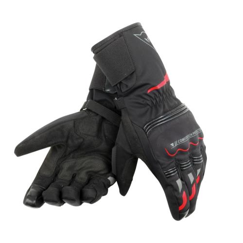 Dainese Unisex D-DRY Handschuhe TEMPEST lang - schwarz-rot (Grösse: L) von Dainese