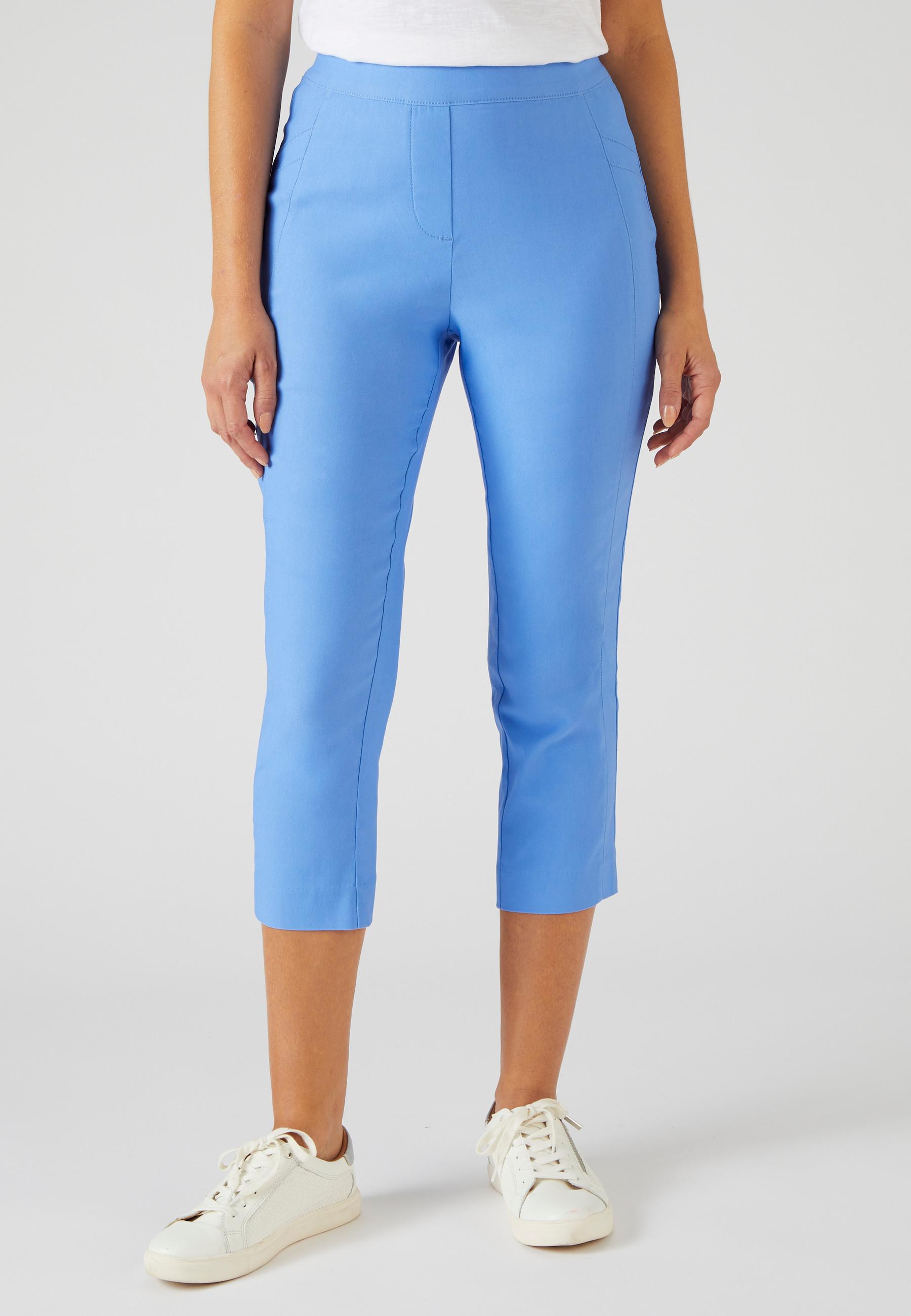 3/4-hose Aus Stretchgewebe, Optisch Streckender Schnitt. Damen Blau 46 von Damart