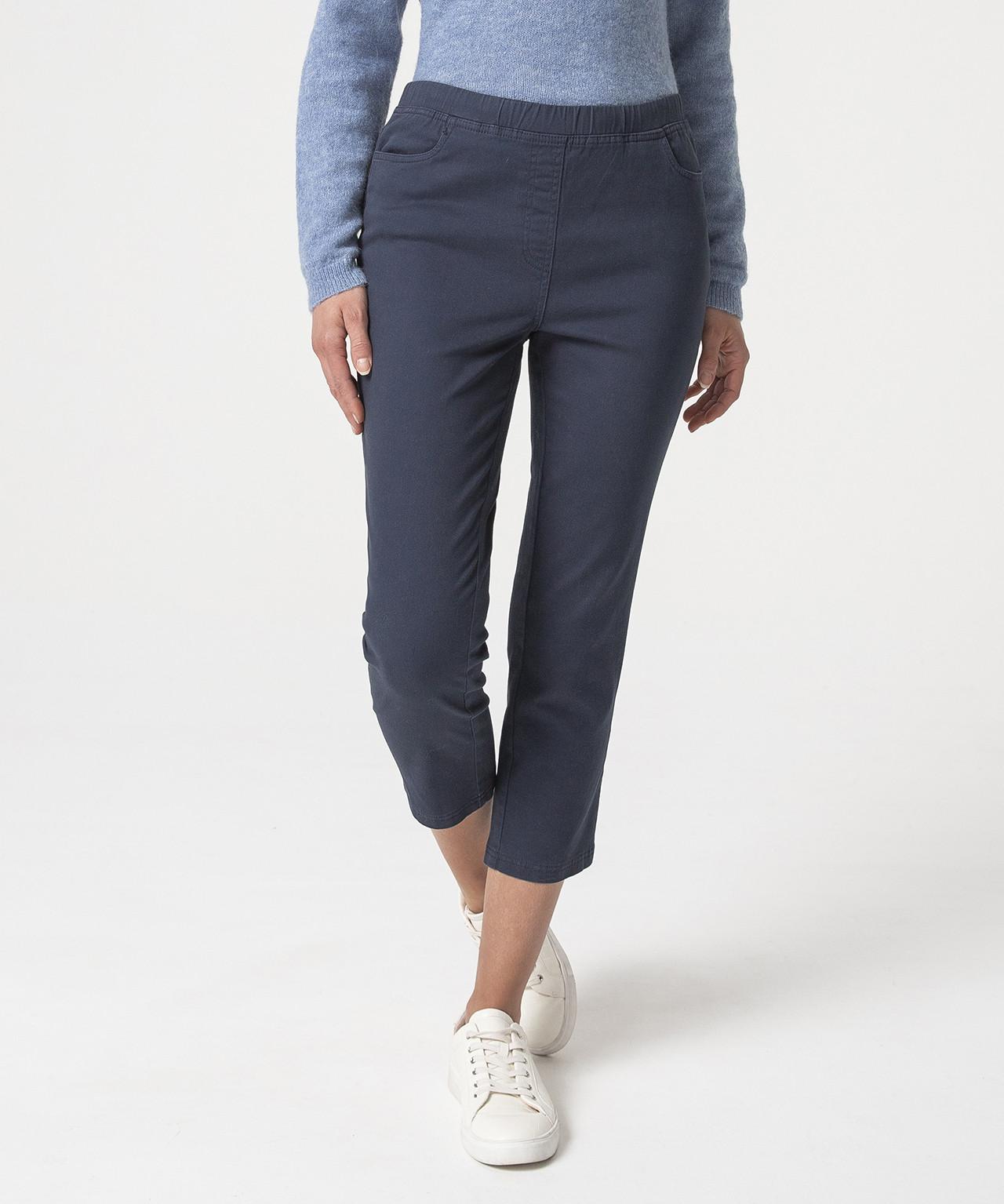 3/4-hose Aus Weichem, Leichtem Gabardinestretch, 98 % Baumwolle. Damen Blau 44 von Damart