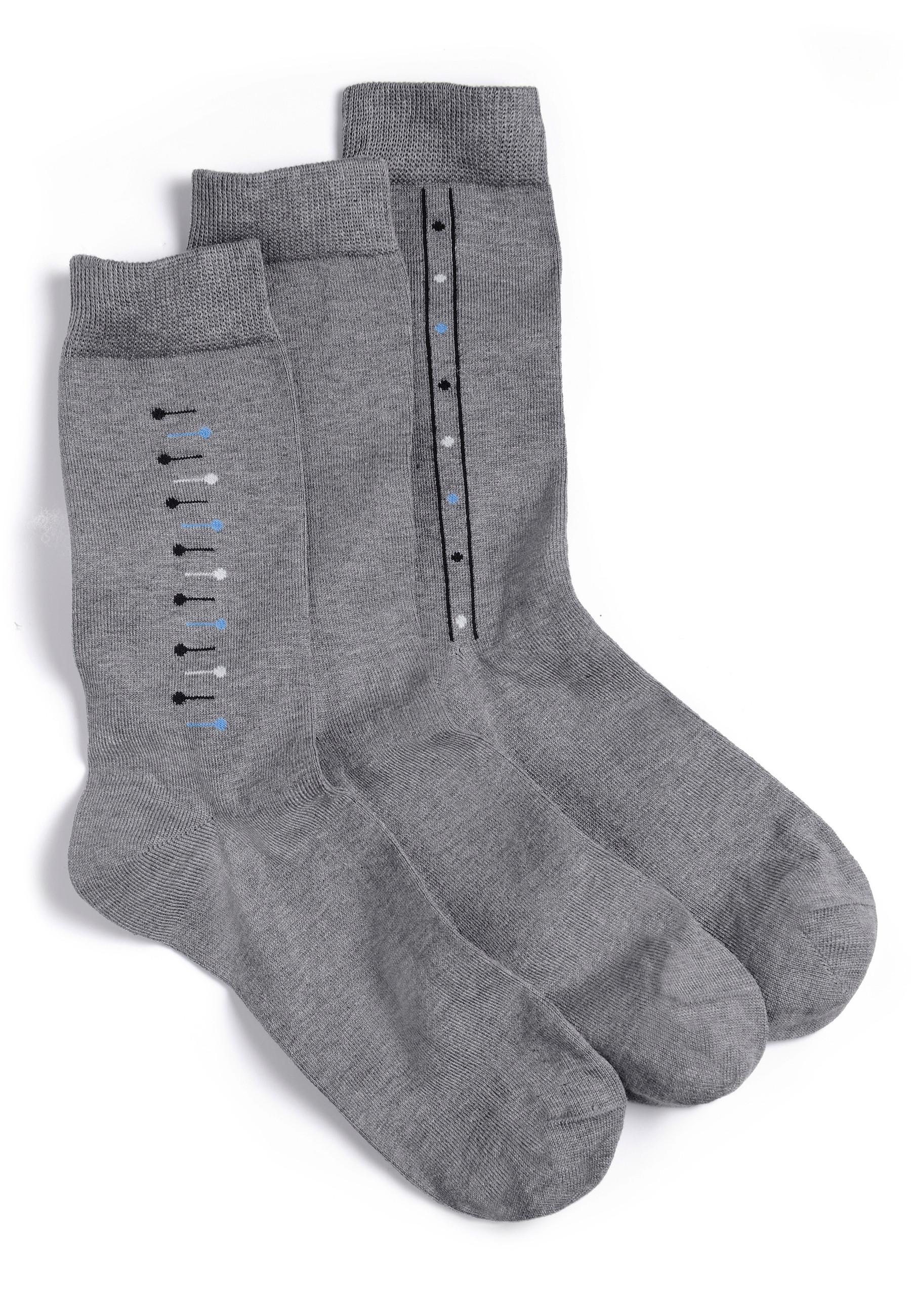 3er-pack Socken Aus 77 % Fil D`ecosse. Herren Grau 39-41 von Damart