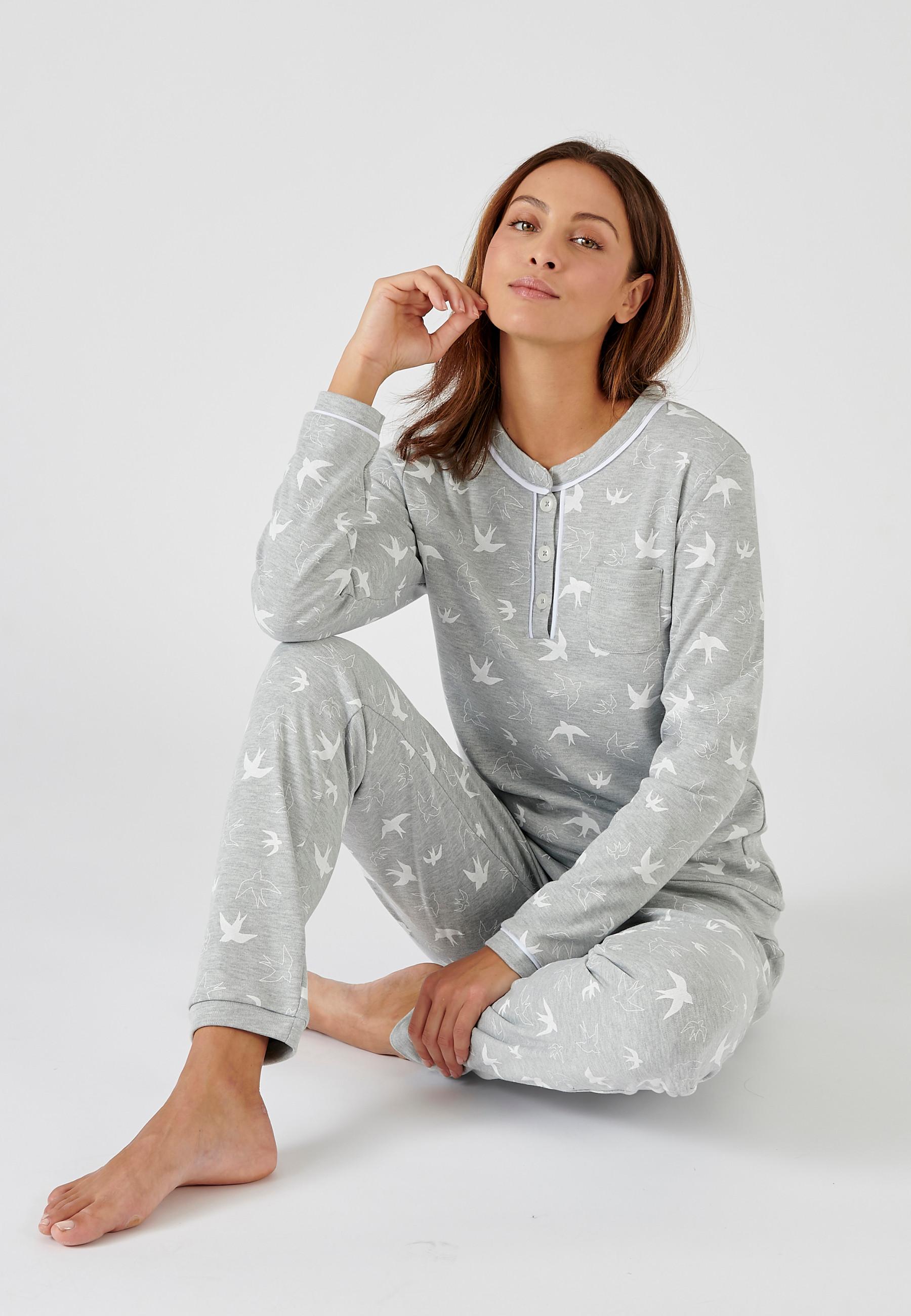 Pyjama Aus Bedrucktem Thermolactyl-interlock. Damen Grau 34/36 von Damart