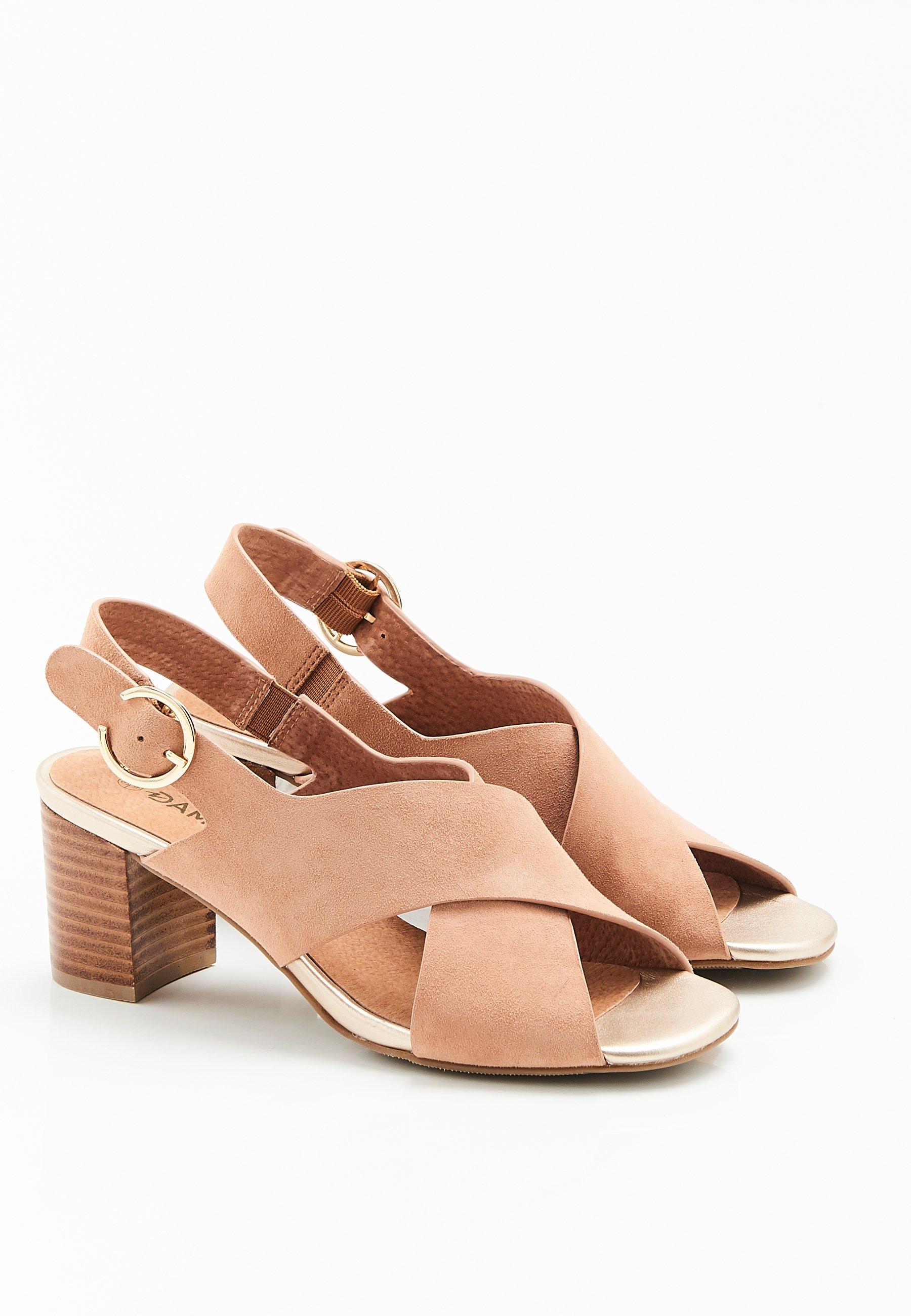 Absatz-sandalen In Samtoptik. Damen Camel 40 von Damart