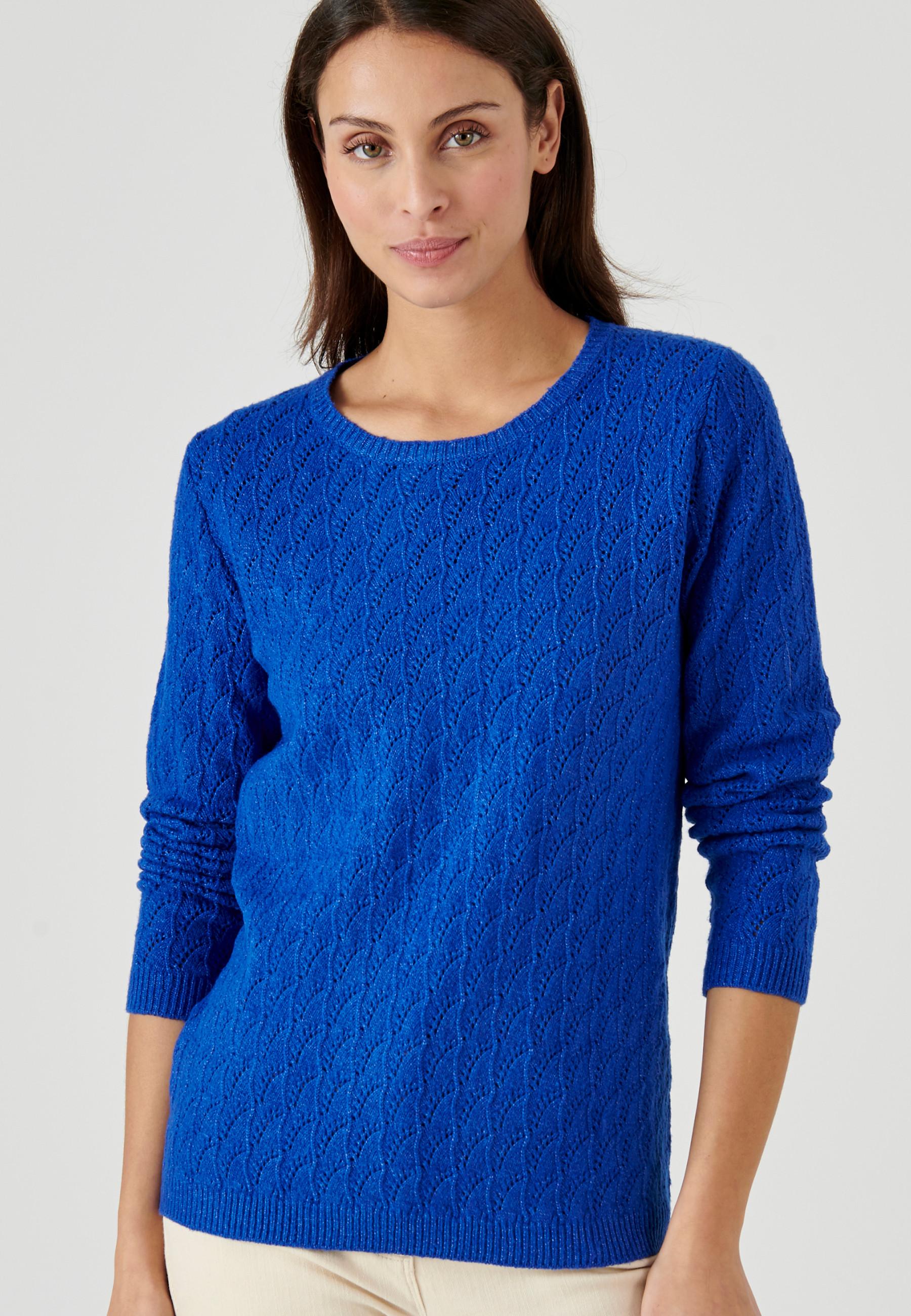 Ajour-strickpullover Damen Blau 38 von Damart