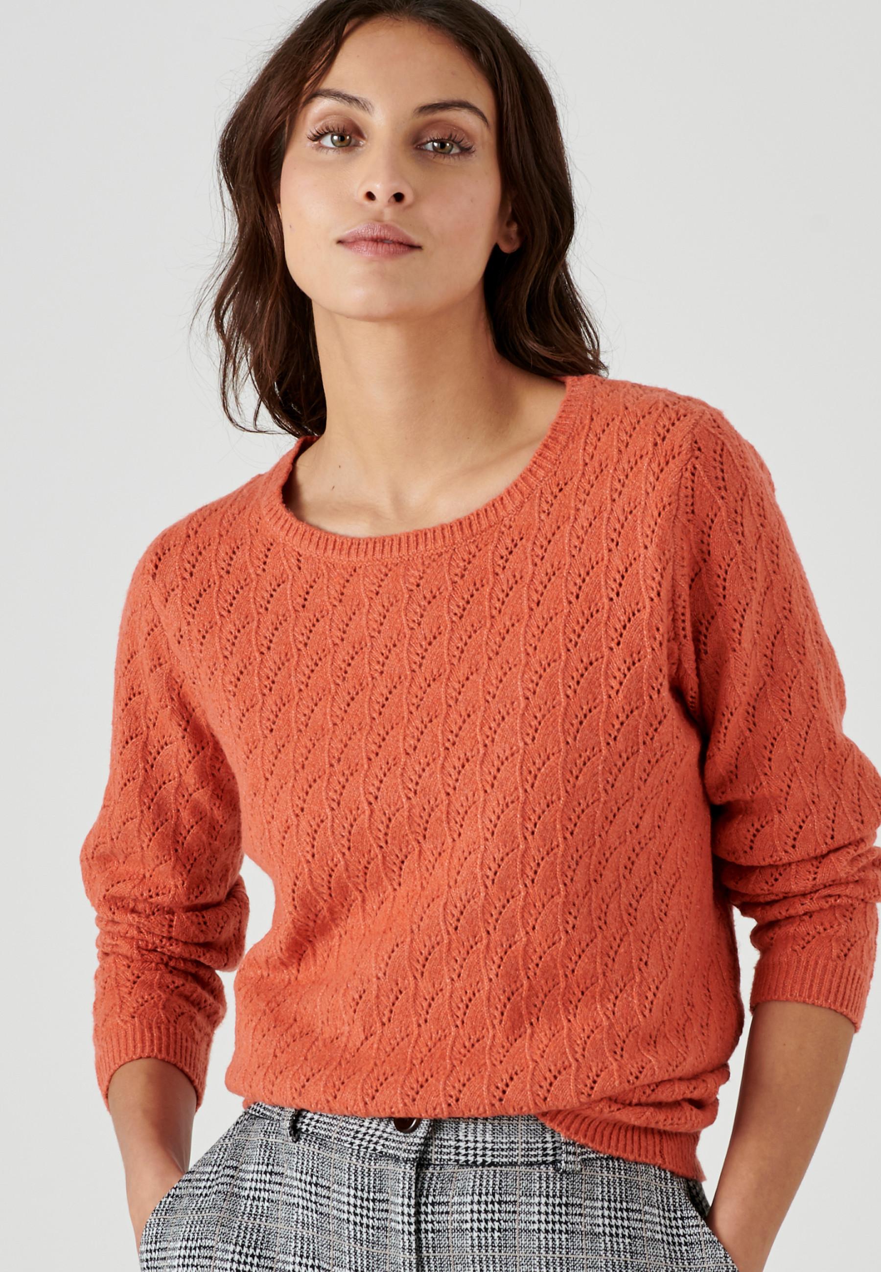 Ajour-strickpullover Damen Orange 38 von Damart