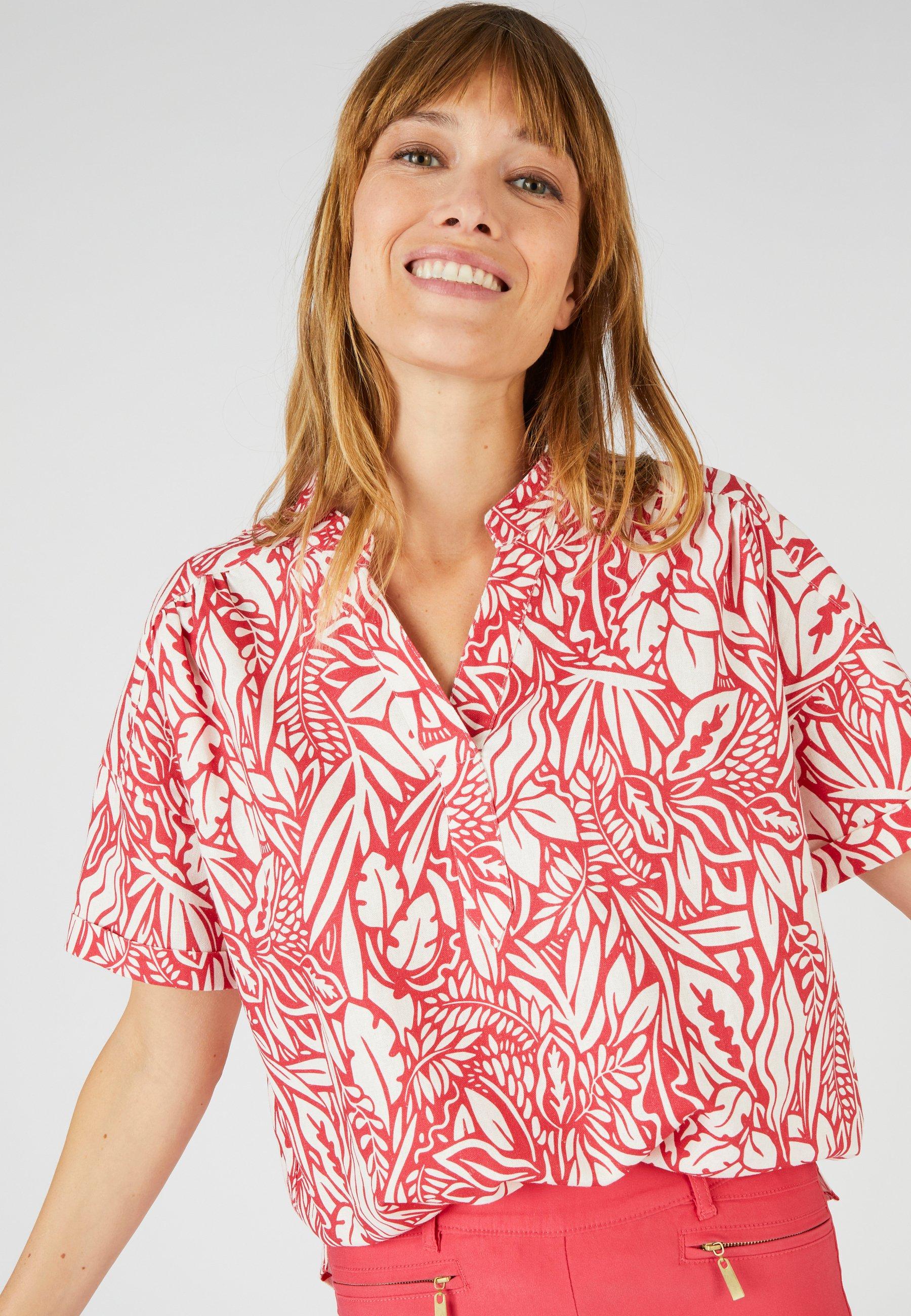 Bluse Aus *leinenmix. Damen Rot 46 von Damart