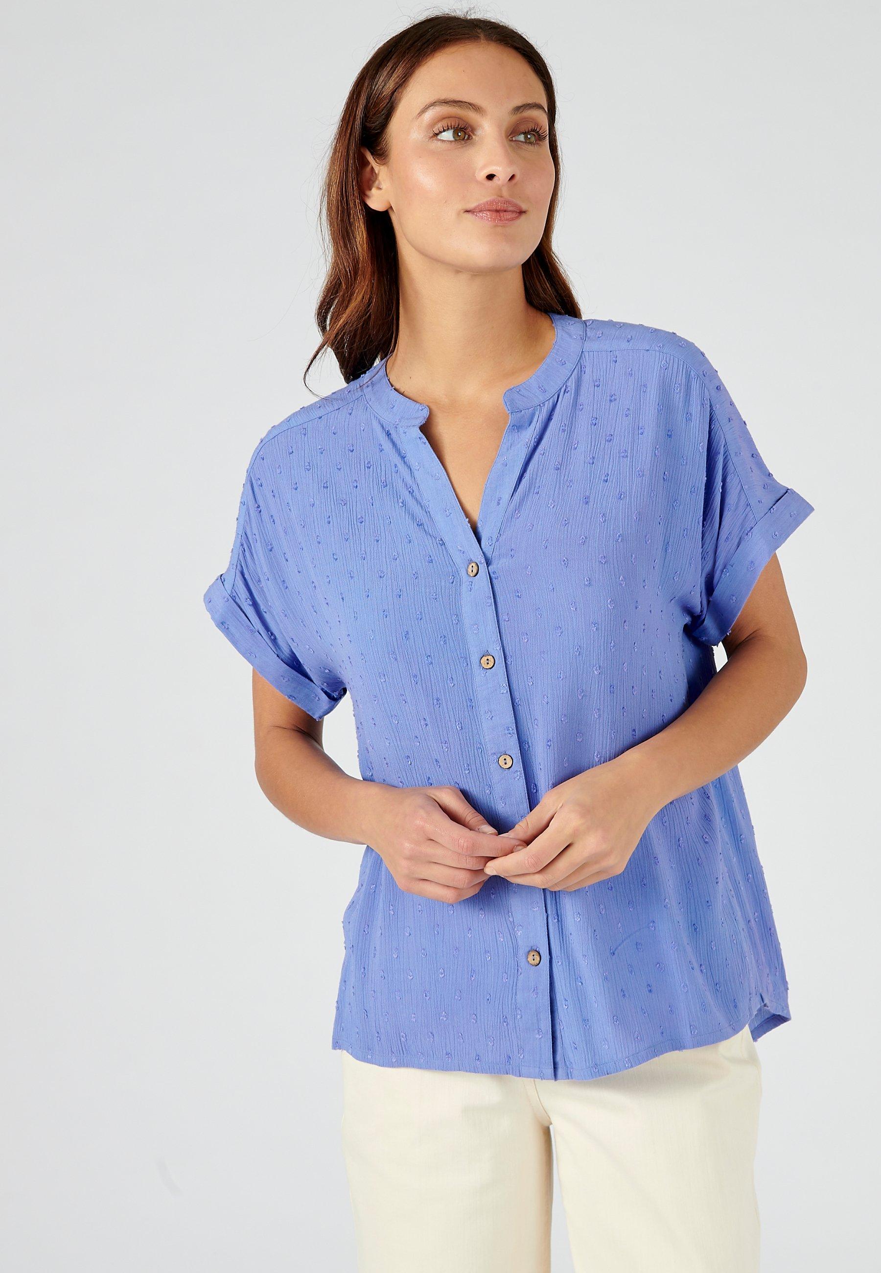 Bluse Aus Getupftem Crepon. Damen Blau 40 von Damart