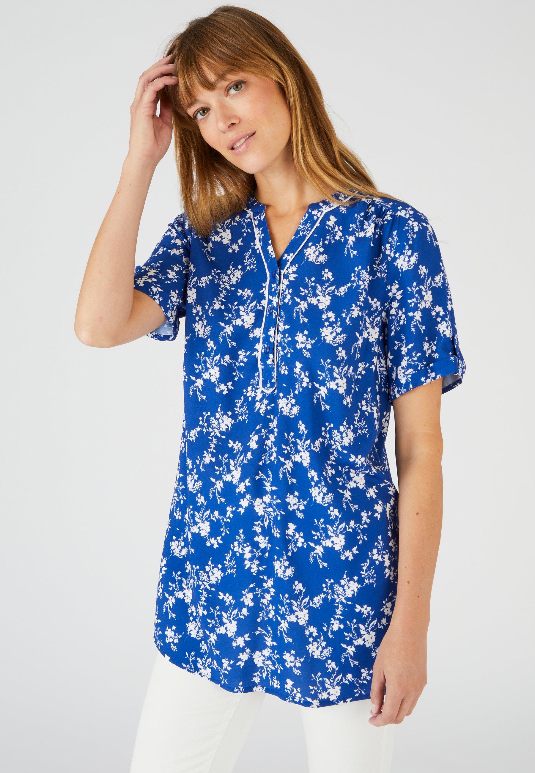 Bluse Mit Blumenprint. Damen Blau 36 von Damart