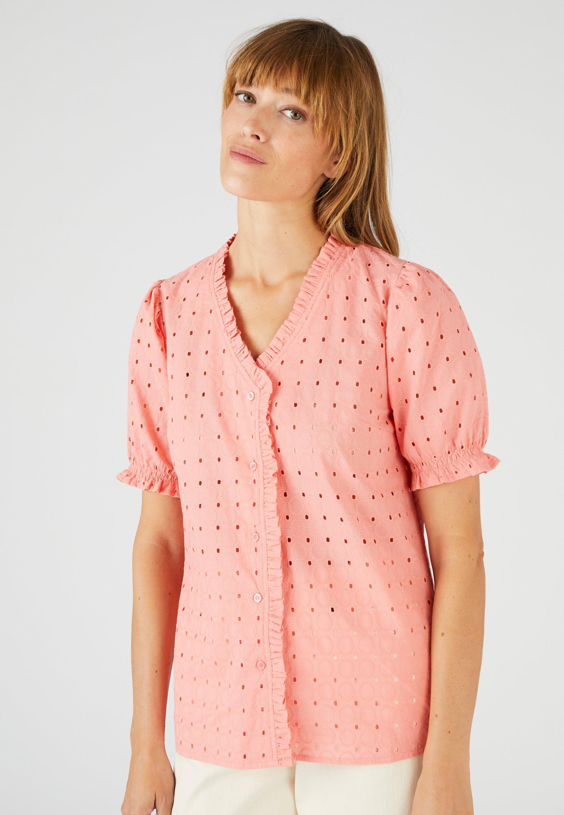 Bluse Mit Lochstickerei. Damen Orange 42 von Damart