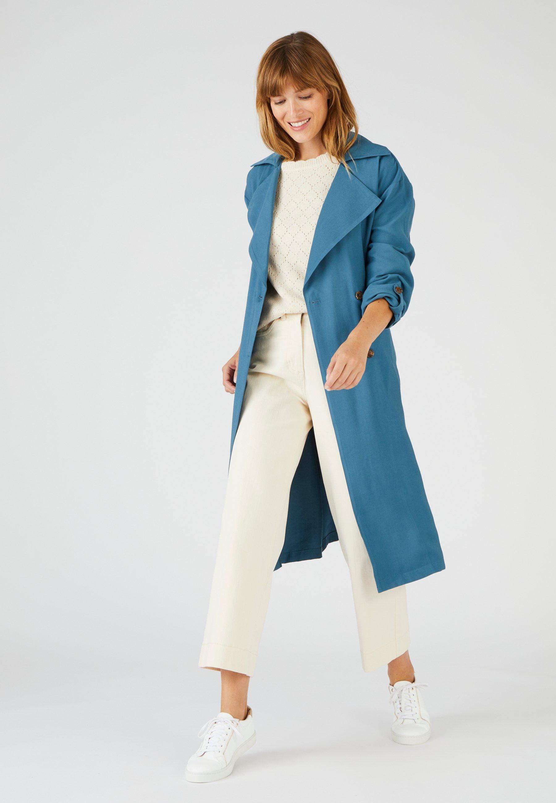 Fliessender Trenchcoat. Damen Blau 38 von Damart