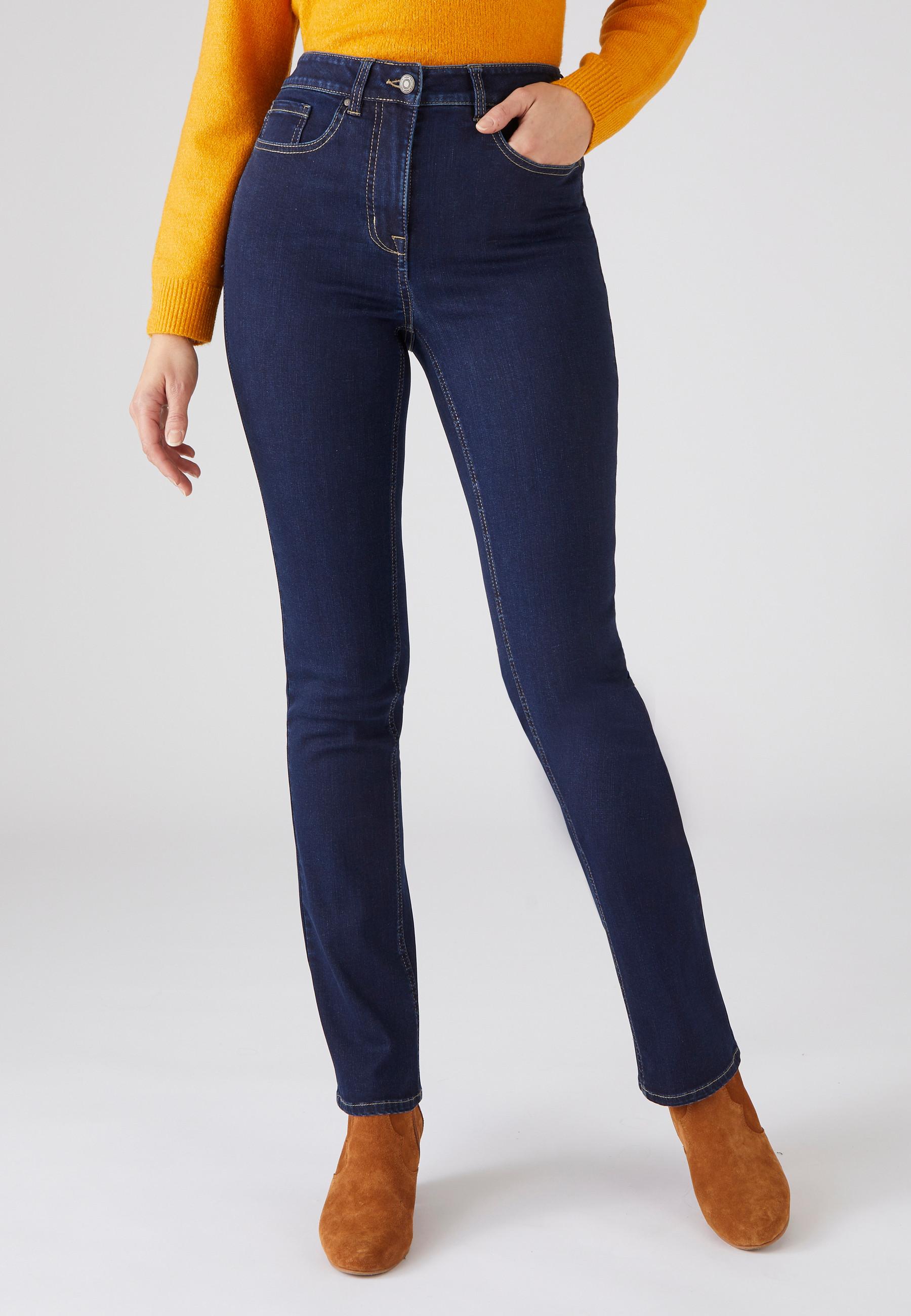 Gerade Geschnittene Jeans, 2 Körpergrößen, Perfect Fit By . Damen Nachtblau 36 von Damart