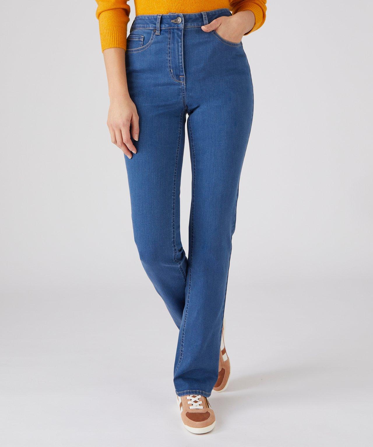 Gerade Geschnittene Jeans, 2 Körpergrößen, Perfect Fit By . Damen Blau 42 von Damart