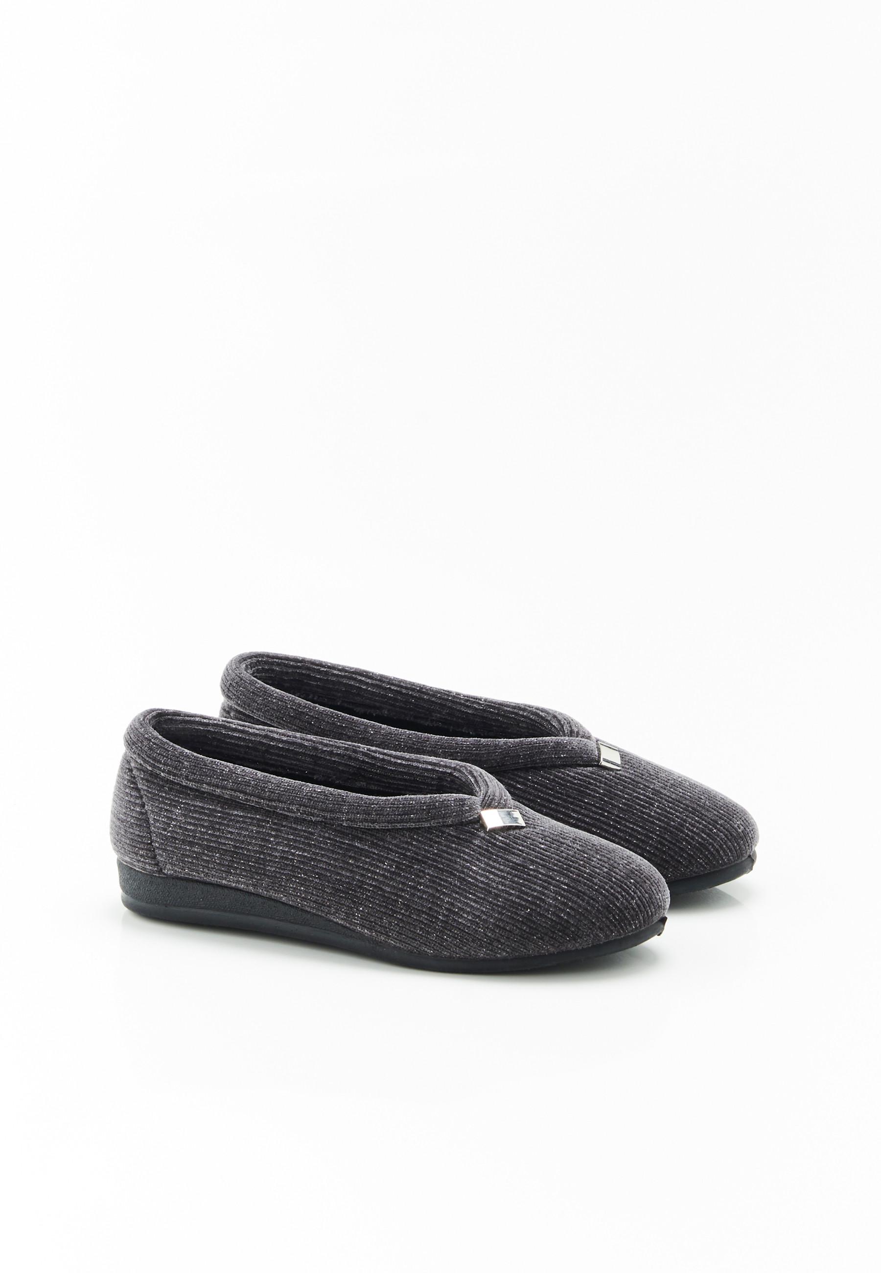 Hausballerinas Aus Feinem Cordsamt Damen Grau 36 von Damart