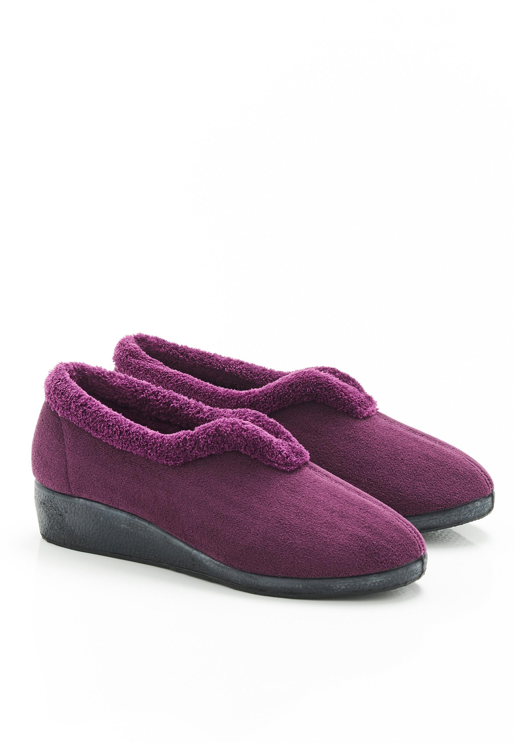 Hausschuhe Aus Samt. Damen Violett 36 von Damart