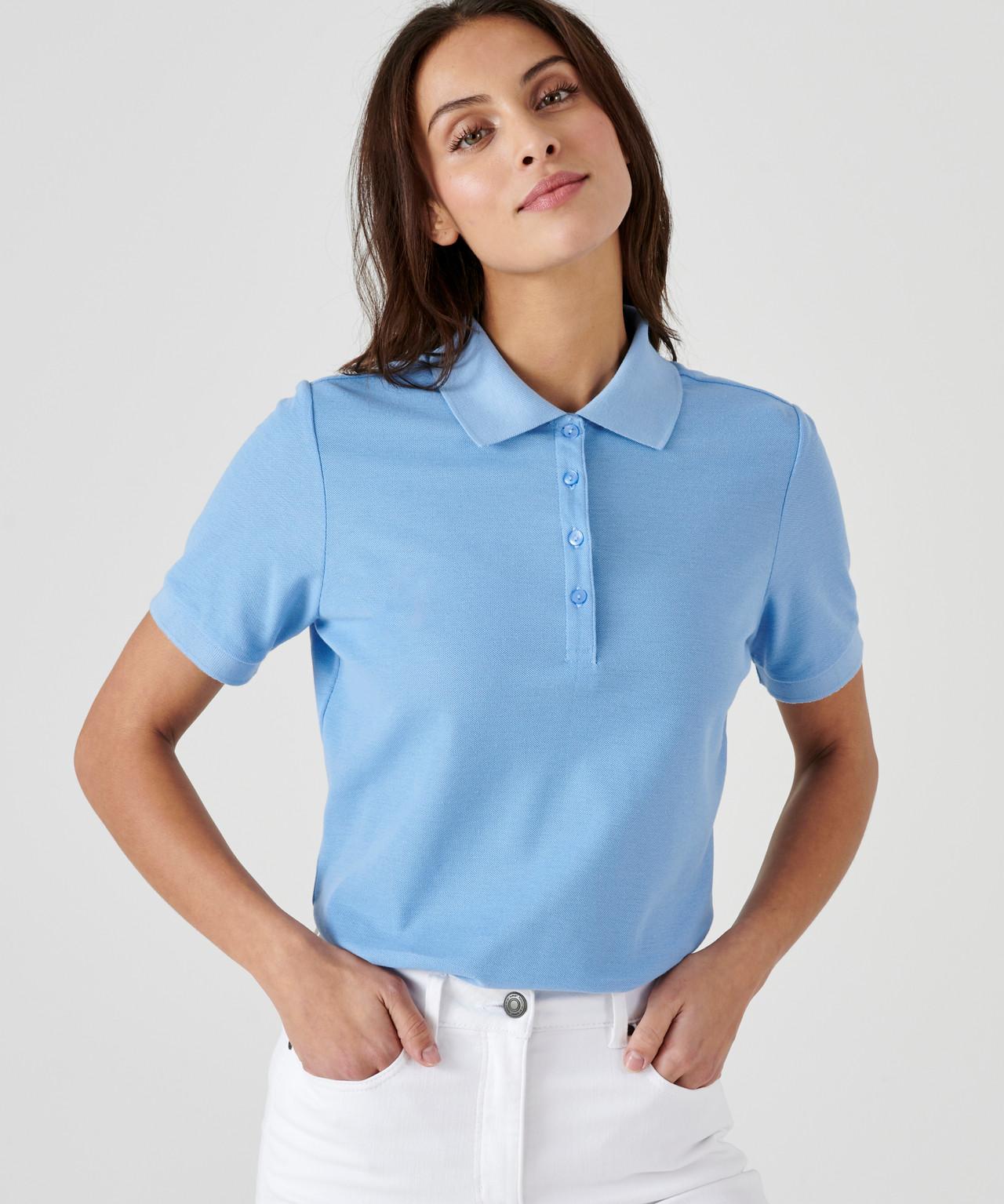 Kurzärmeliges Poloshirt, Steppmasche. Damen Blau 56 von Damart