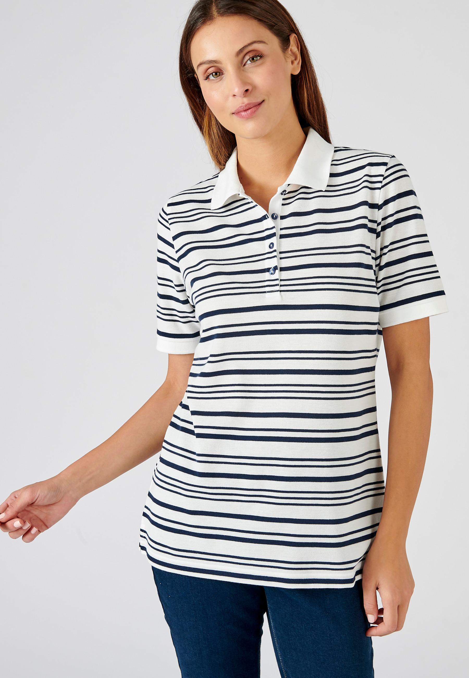 Kurzärmeliges Poloshirt, Steppmasche. Damen Weiss 38/40 von Damart